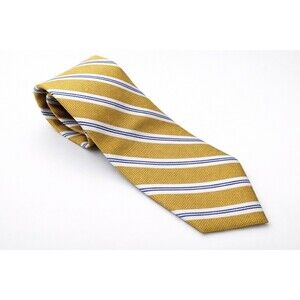 Jos A Bank Men’s  Necktie Executive Collection Luxury Tie 100% Silk Gold Blue
